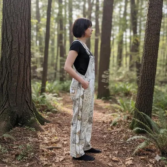 Handmade Up-cycled Magnolia Pearl inspired quilted Miner Overalls NWT - Picture 3 of 16